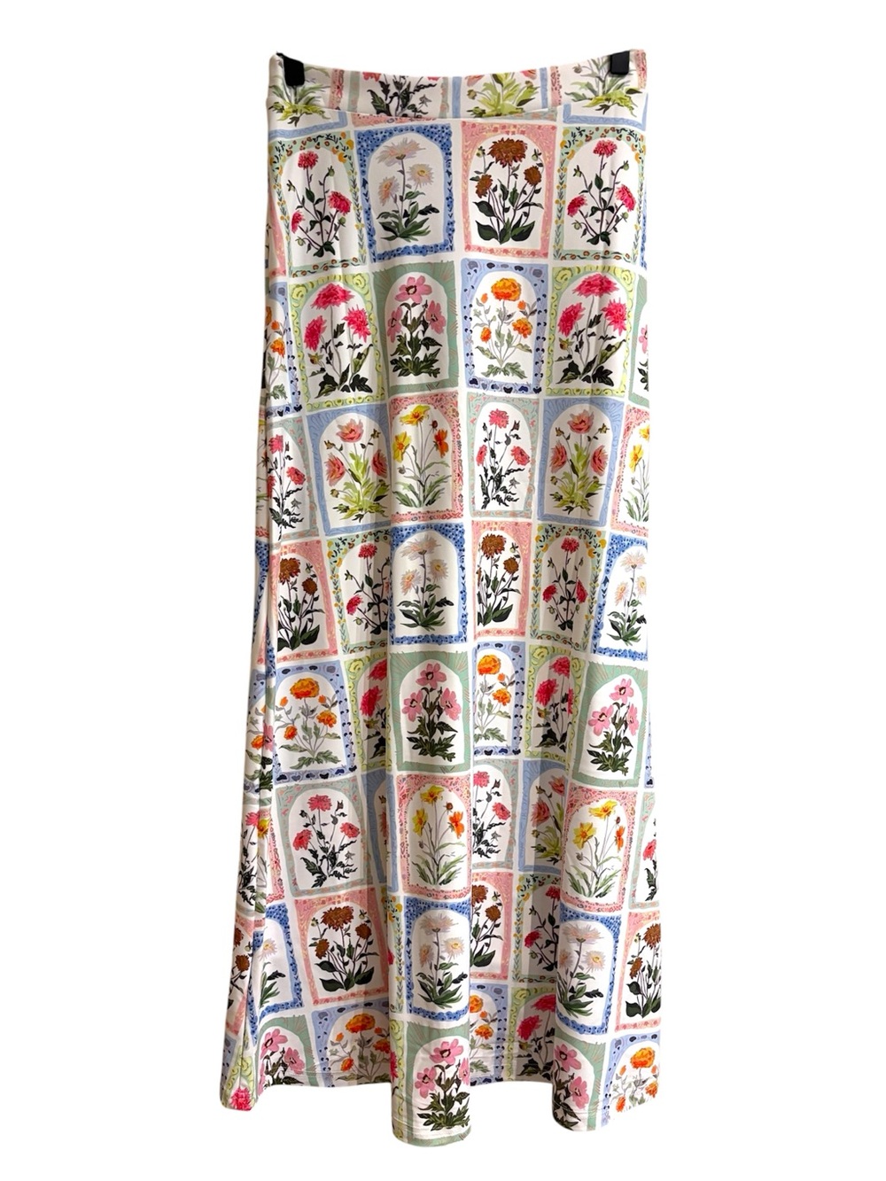 Smith & Quinn Margot Midi Skirt Flower Box Botanical Floral Grid Size Small - Picture 5 of 8